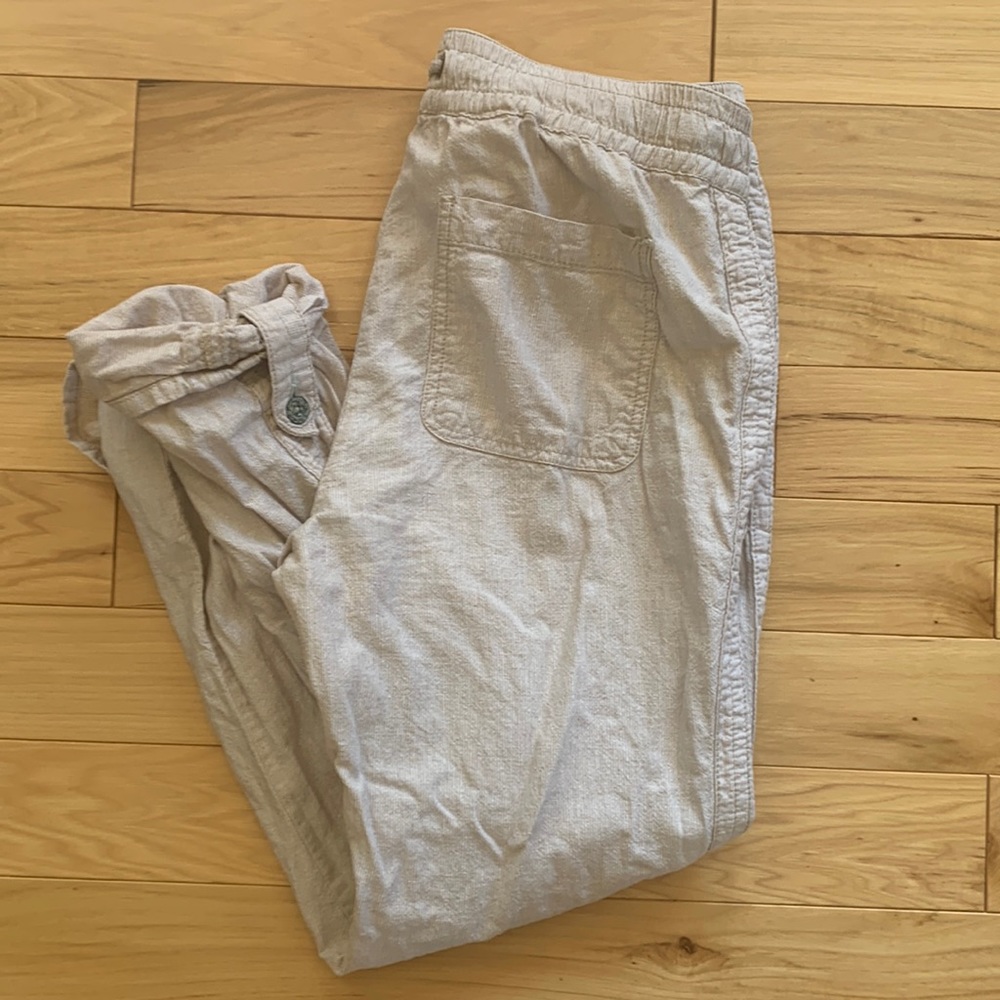 Anthropologie Hei Hei Linen blend loose drawstring waist pants